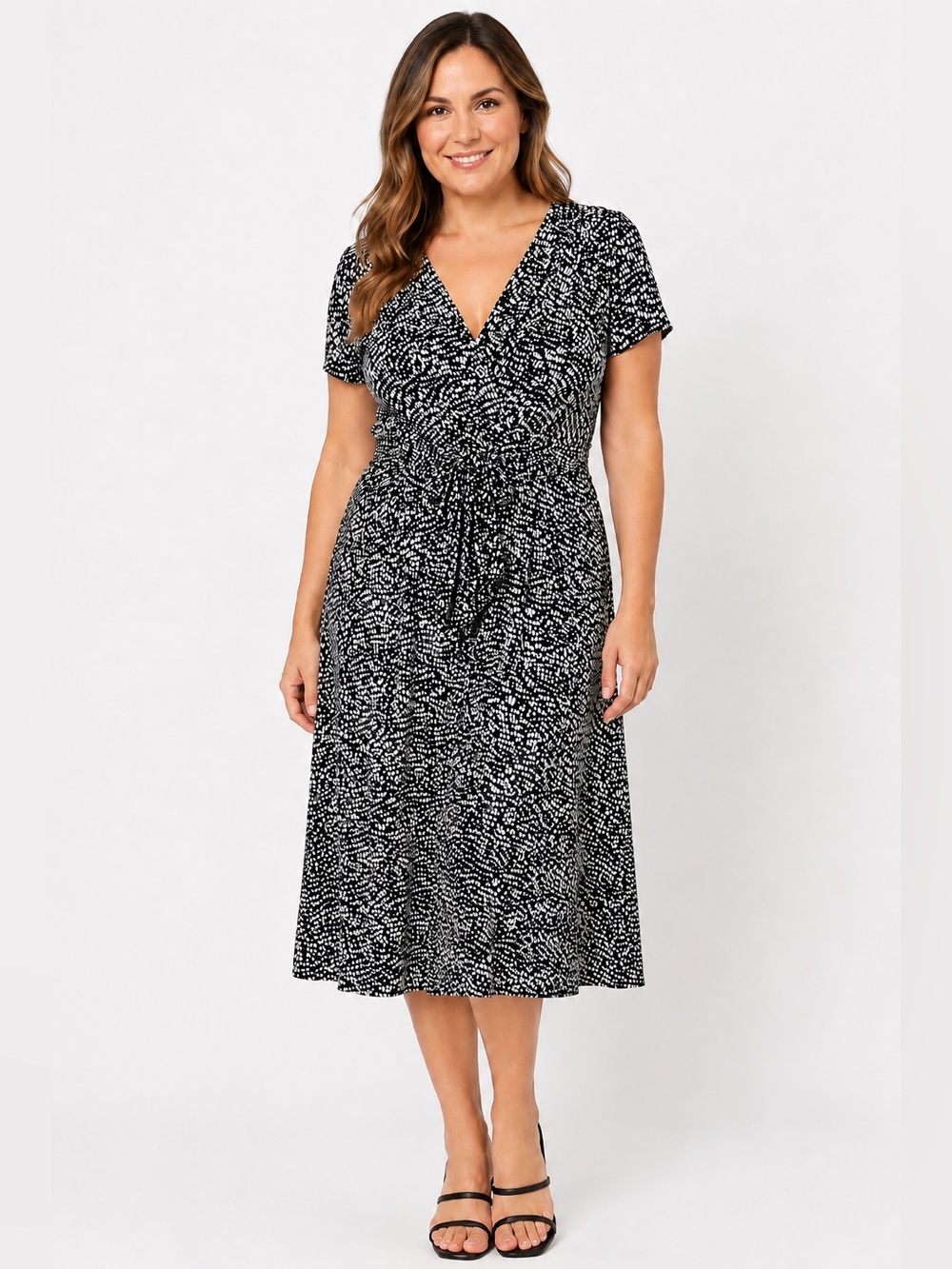 CJ Banks black & white midi dress women’s 22W